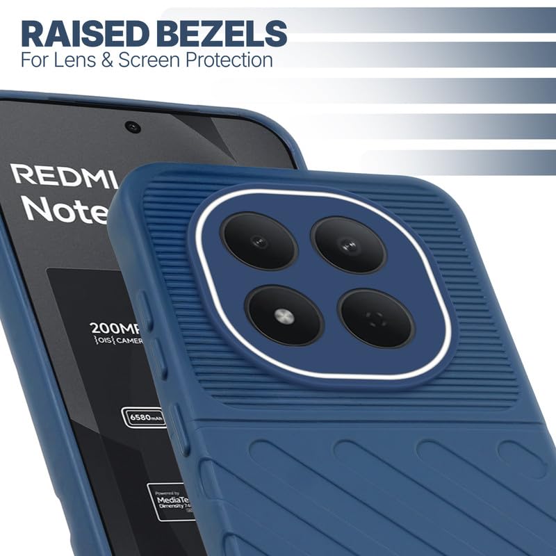 Slim blue silicone back cover for Redmi Note 15 Pro 5G with strong drop protection and soft feel