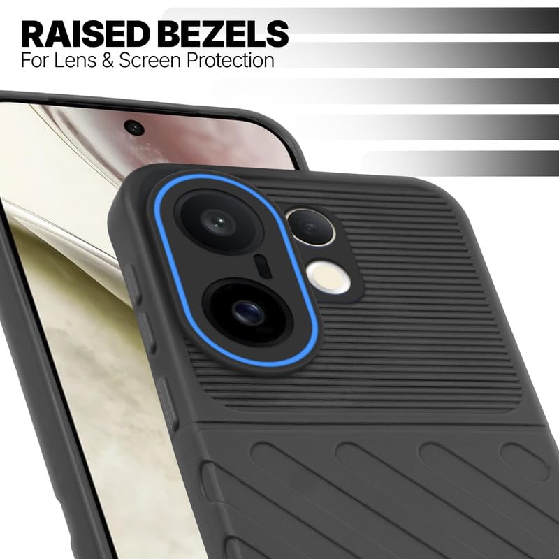 Slim Black silicone back cover for Vivo X200 FE 5G with strong drop protection and soft feel