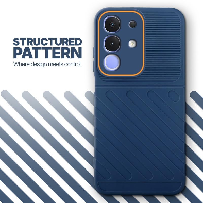 Textured soft silicone back cover for iQOO Z10x 5G, blue finish with comfortable anti-slip grip