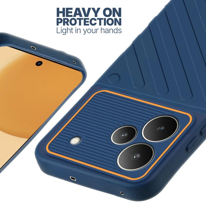 Silicone case for Realme P4 5G with raised edges for screen and camera protection in blue