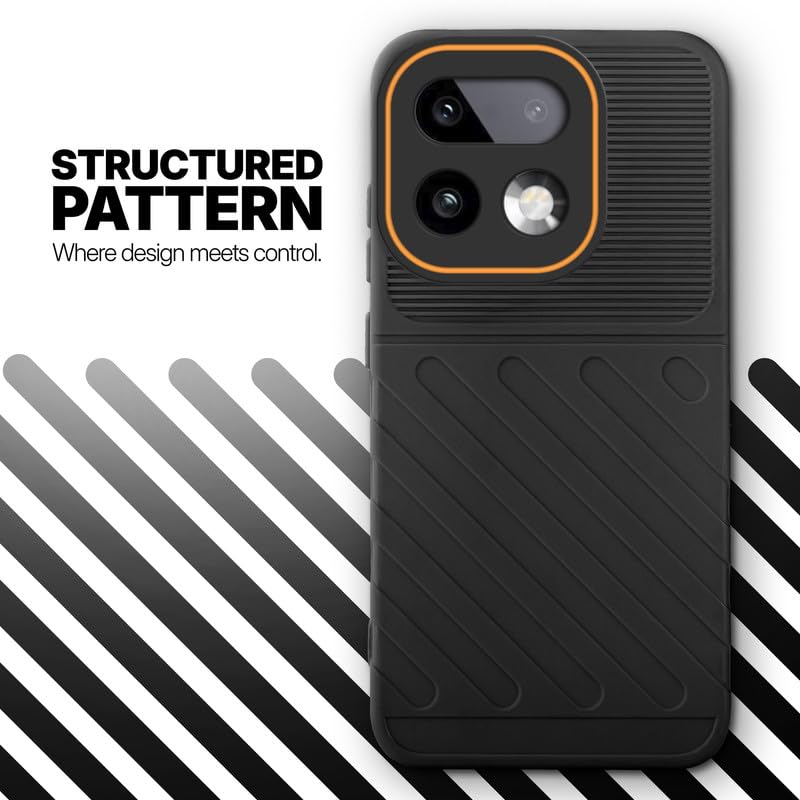 Textured soft silicone back cover for Realme 16 Pro Plus 5G, Black finish with comfortable anti-slip grip