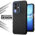 Soft silicone back cover for iQOO Z10x 5G in Black with anti-slip grip and textured design