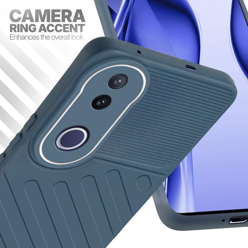 Vivo V50e 5G Grey silicone case with raised camera ring for extra lens protection and stylish look