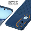 Silicone case for iQOO Z10R 5G with raised edges for screen and camera protection in blue