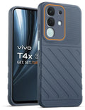 Lightweight and flexible silicone case for Vivo T4x 5G with raised camera protection – Grey color