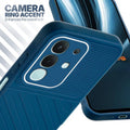 Vivo T4x 5G blue silicone case with raised camera ring for extra lens protection and stylish look