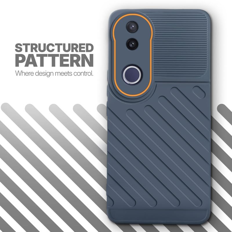 Textured soft silicone back cover for Vivo T4R 5G, Grey finish with comfortable anti-slip grip