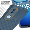 iQOO Z10R 5G Grey silicone case with raised camera ring for extra lens protection and stylish look