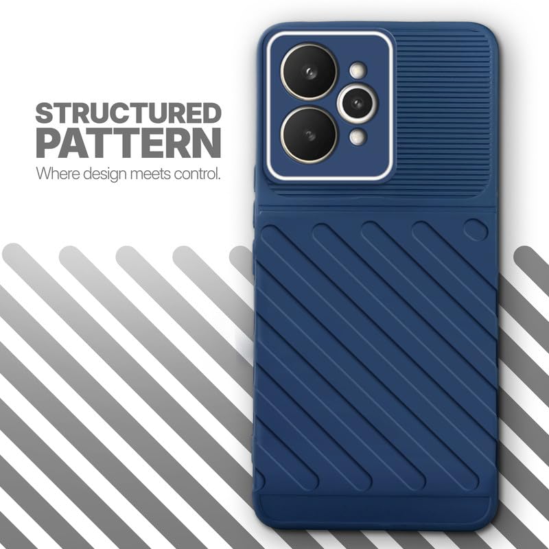 Textured soft silicone back cover for Realme 15 5G, blue finish with comfortable anti-slip grip