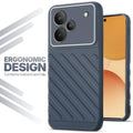Soft silicone back cover for Realme P4 5G in Grey with anti-slip grip and textured design