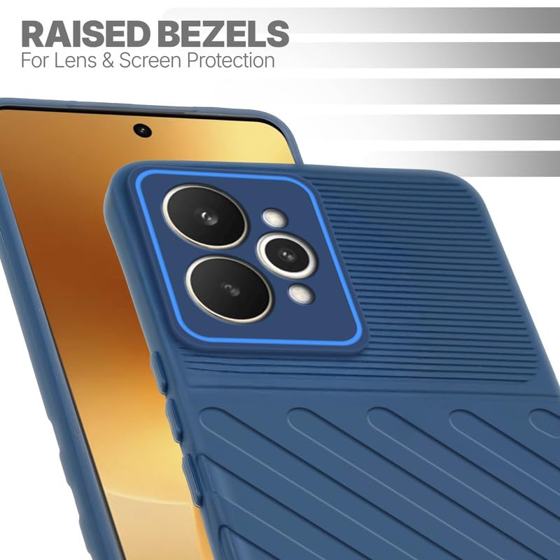 Slim blue silicone back cover for Realme 15 5G with strong drop protection and soft feel