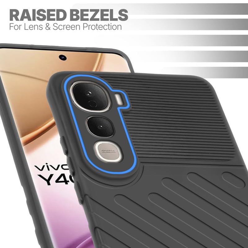 Slim Black silicone back cover for Vivo Y400 Pro 5G with strong drop protection and soft feel