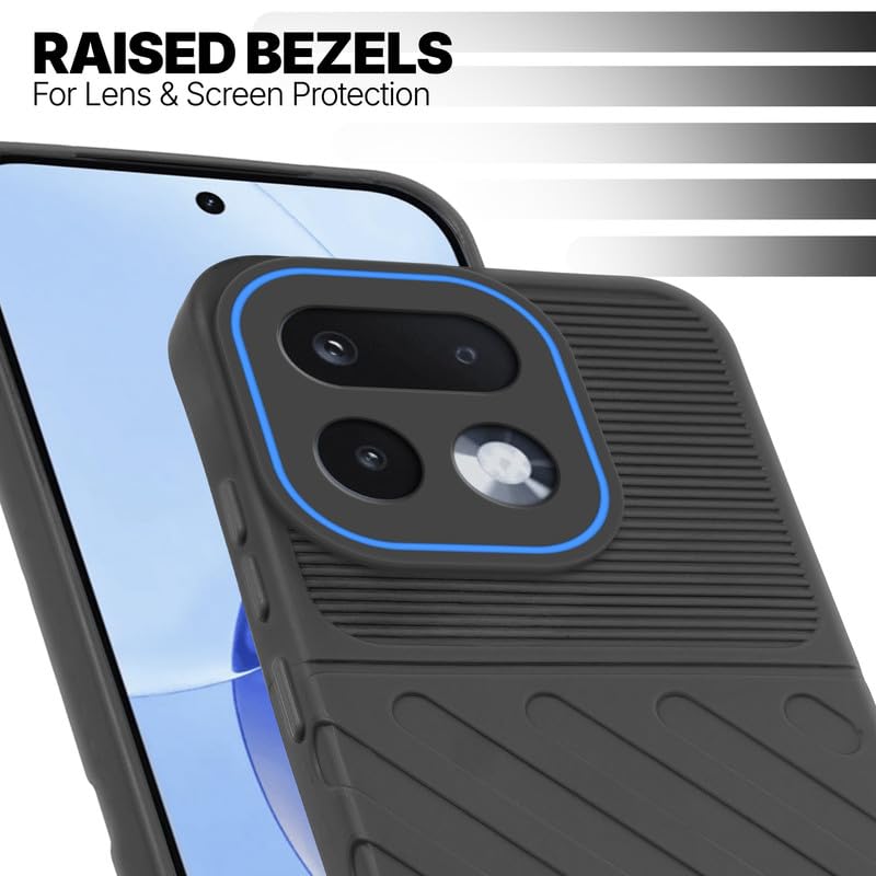 Slim Black silicone back cover for Realme 16 Pro 5G with strong drop protection and soft feel