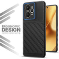 Soft silicone back cover for Realme 15 5G in Black with anti-slip grip and textured design