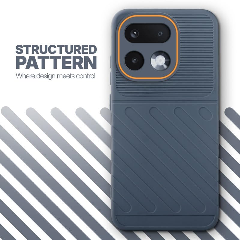 Textured soft silicone back cover for Realme 16 Pro 5G, Grey finish with comfortable anti-slip grip