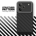 Textured soft silicone back cover for Realme P4 5G, Black finish with comfortable anti-slip grip