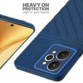 Silicone case for Realme 15 5G with raised edges for screen and camera protection in blue