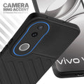 Vivo V50 5G Black silicone case with raised camera ring for extra lens protection and stylish look