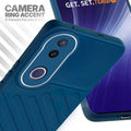 Vivo T4R 5G blue silicone case with raised camera ring for extra lens protection and stylish look
