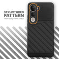 Textured soft silicone back cover for Vivo Y400 Pro 5G, Black finish with comfortable anti-slip grip