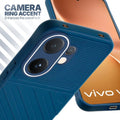 Vivo V60 5G blue silicone case with raised camera ring for extra lens protection and stylish look