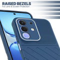 Slim blue silicone back cover for iQOO Z10x 5G with strong drop protection and soft feel