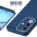 Silicone case for iQOO Z10x 5G with raised edges for screen and camera protection in blue