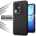 Soft silicone back cover for iQOO Z10x 5G in Black with anti-slip grip and textured design