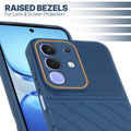 Slim blue silicone back cover for iQOO Z10x 5G with strong drop protection and soft feel