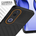 Vivo V50e 5G Black silicone case with raised camera ring for extra lens protection and stylish look