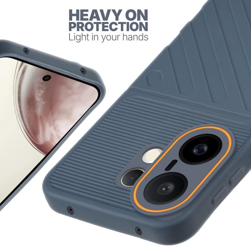 Silicone case for Vivo X200 FE 5G with raised edges for screen and camera protection in Grey