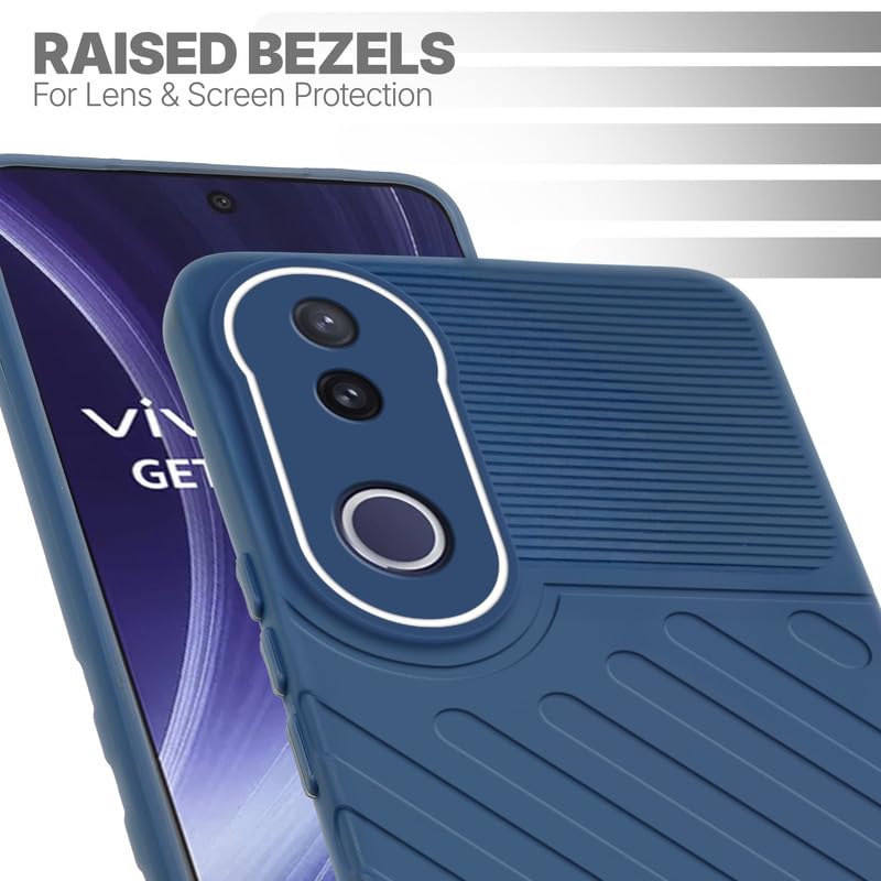 Slim blue silicone back cover for Vivo T4R 5G with strong drop protection and soft feel