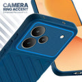 Realme P4 5G blue silicone case with raised camera ring for extra lens protection and stylish look