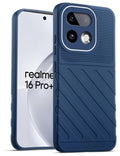 Lightweight and flexible silicone case for Realme 16 Pro Plus 5G with raised camera protection – blue color