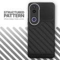 Textured soft silicone back cover for Vivo V50e 5G, Black finish with comfortable anti-slip grip