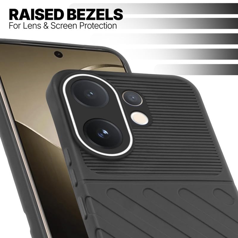 Slim Black silicone back cover for Vivo T4 Pro 5G with strong drop protection and soft feel