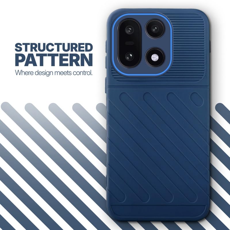 Textured soft silicone back cover for OnePlus 15 5G, blue finish with comfortable anti-slip grip