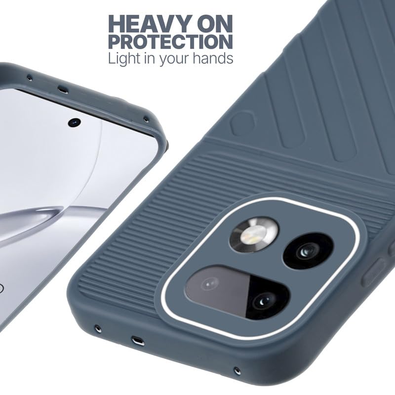 Silicone case for Realme 16 Pro Plus 5G with raised edges for screen and camera protection in Grey