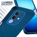 iQOO Z10x 5G blue silicone case with raised camera ring for extra lens protection and stylish look