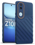 Lightweight and flexible silicone case for iQOO Z10R 5G with raised camera protection – blue color