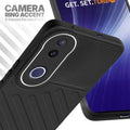 Vivo T4R 5G Black silicone case with raised camera ring for extra lens protection and stylish look