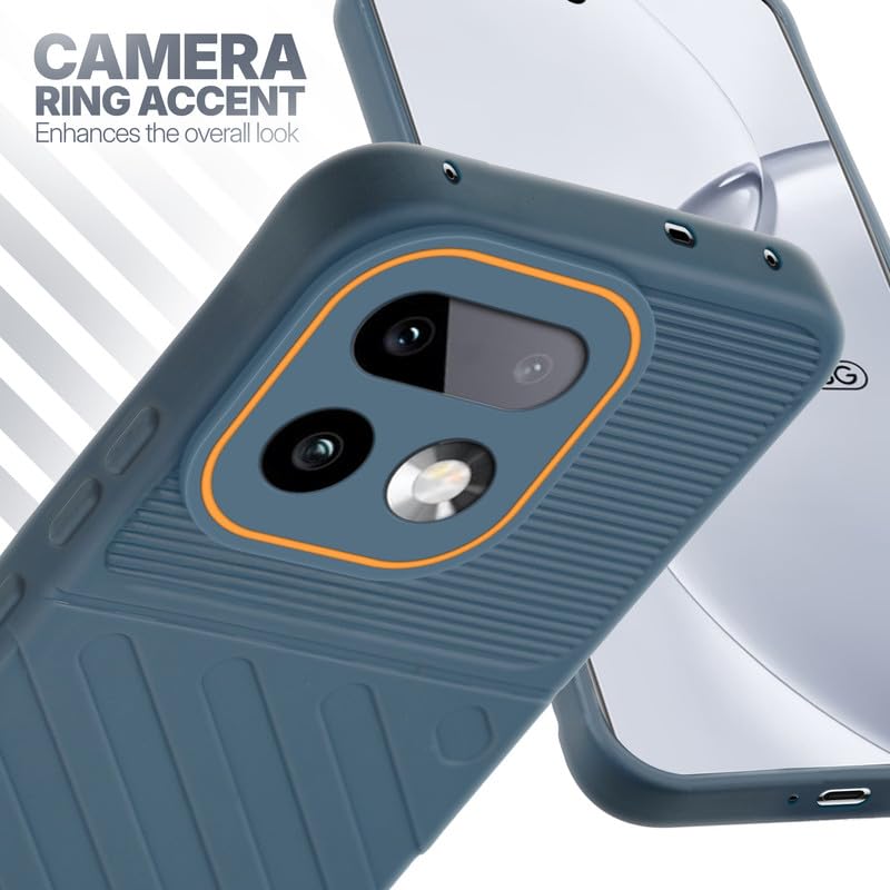Realme 16 Pro Plus 5G Grey silicone case with raised camera ring for extra lens protection and stylish look