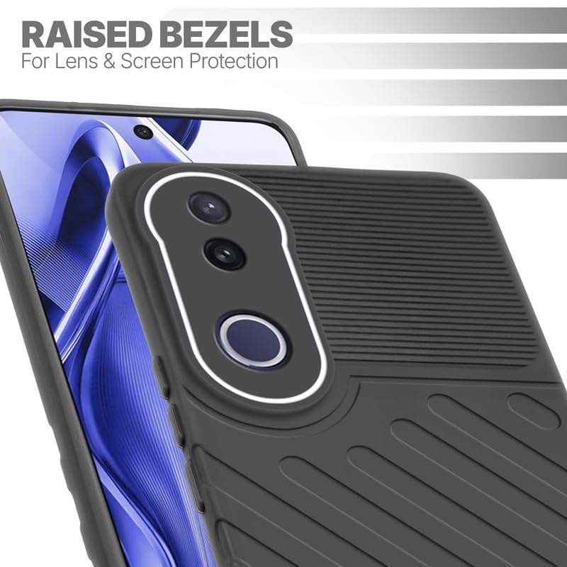 Slim Black silicone back cover for Vivo V50e 5G with strong drop protection and soft feel