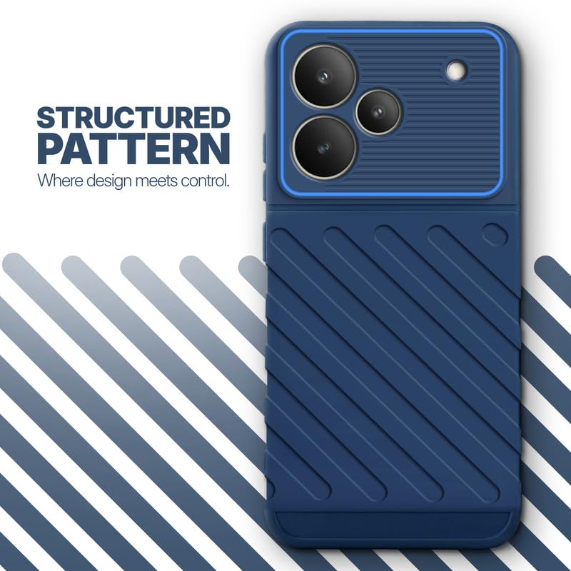 Textured soft silicone back cover for Realme P4 5G, blue finish with comfortable anti-slip grip