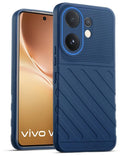 Lightweight and flexible silicone case for Vivo V60 5G with raised camera protection – blue color