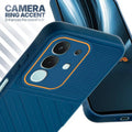 Vivo T4x 5G blue silicone case with raised camera ring for extra lens protection and stylish look