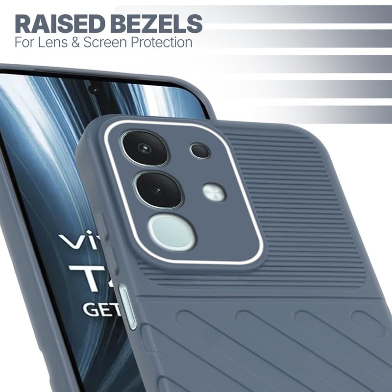 Slim Grey silicone back cover for Vivo T4x 5G with strong drop protection and soft feel
