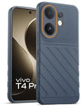 Lightweight and flexible silicone case for Vivo T4 Pro 5G with raised camera protection – Grey color