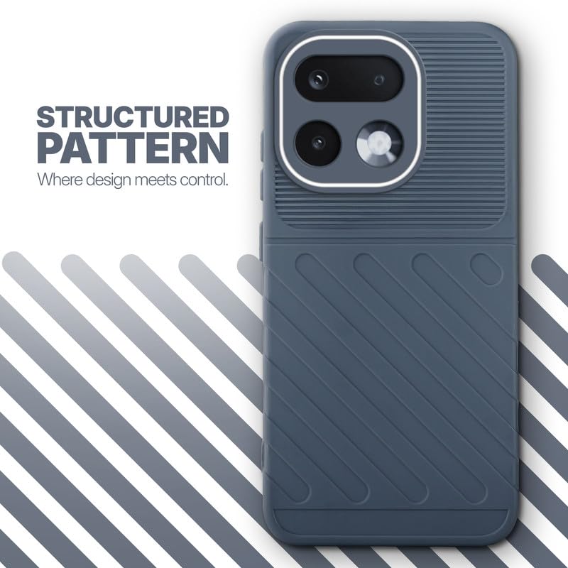 Textured soft silicone back cover for Realme 16 Pro 5G, Grey finish with comfortable anti-slip grip