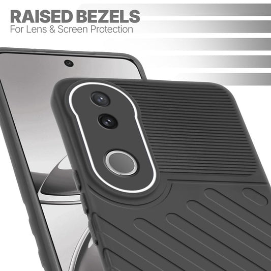 Slim Black silicone back cover for Vivo V50 5G with strong drop protection and soft feel